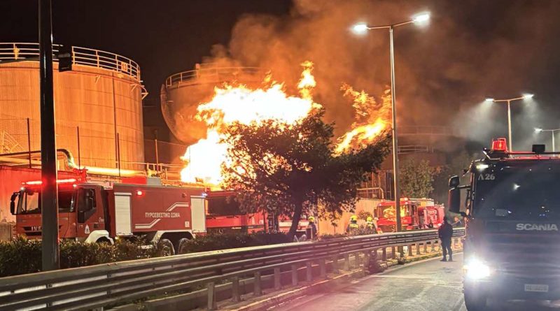 Η πυρκαγιά που ξέσπασε μετά τα μεσάνυχτα στις 18/1/2026 στα Καζάνια Περάματος